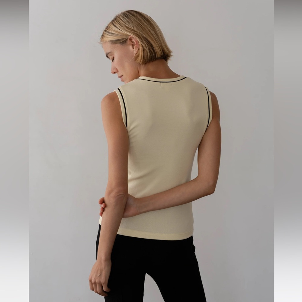 DONNI The Baby Rib Contrast Tank - Picture 6 of 6